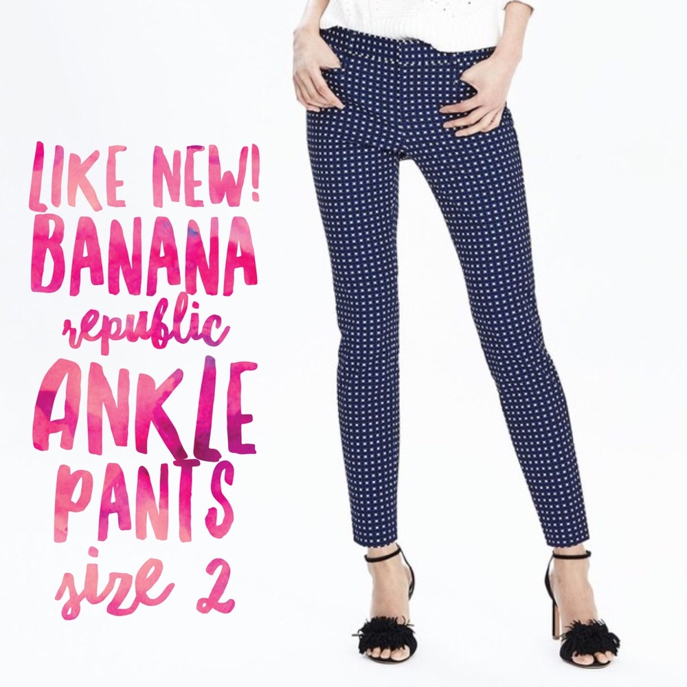 Banana Republic Sloan-Fit Blue Print Slim Pant